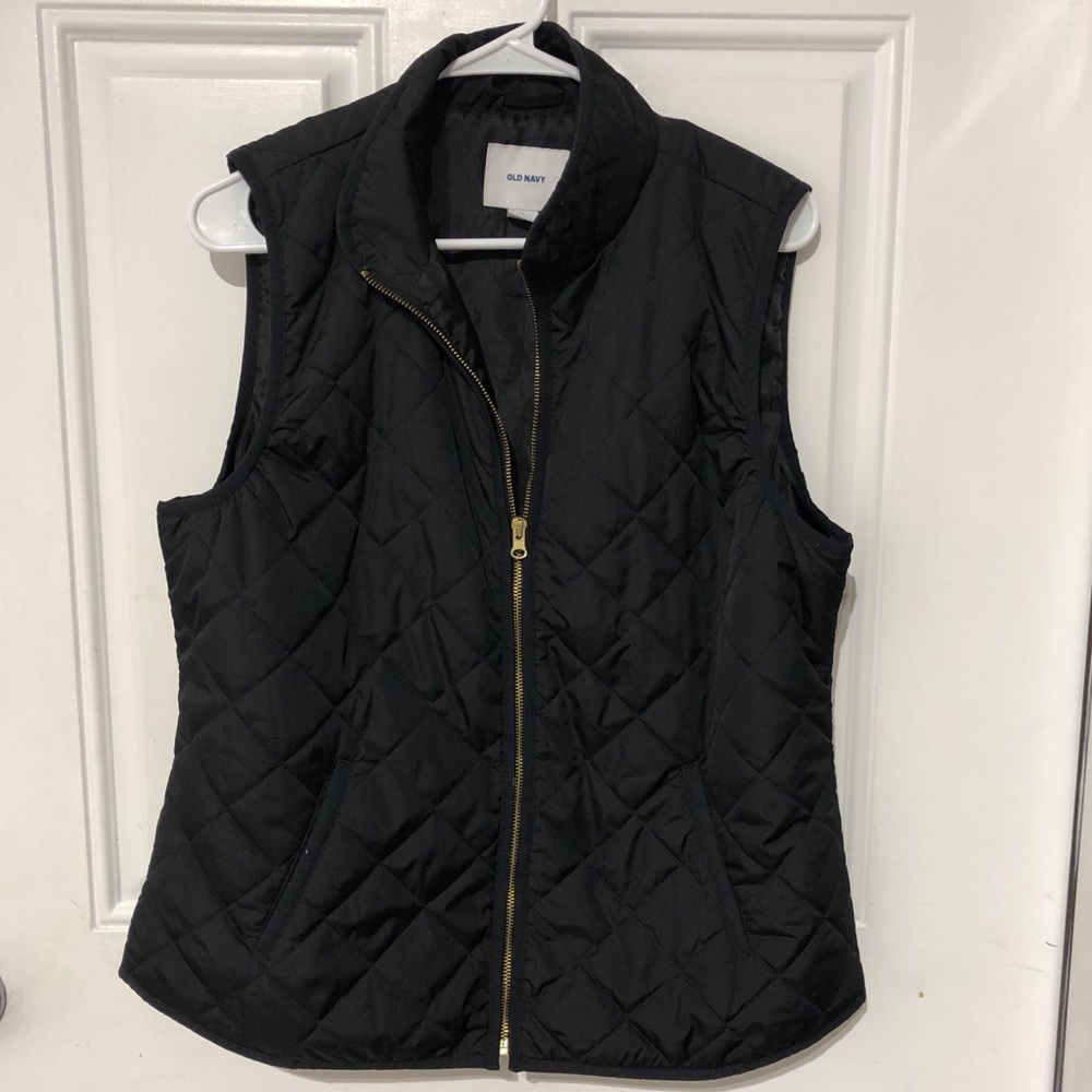 Black quilted vest